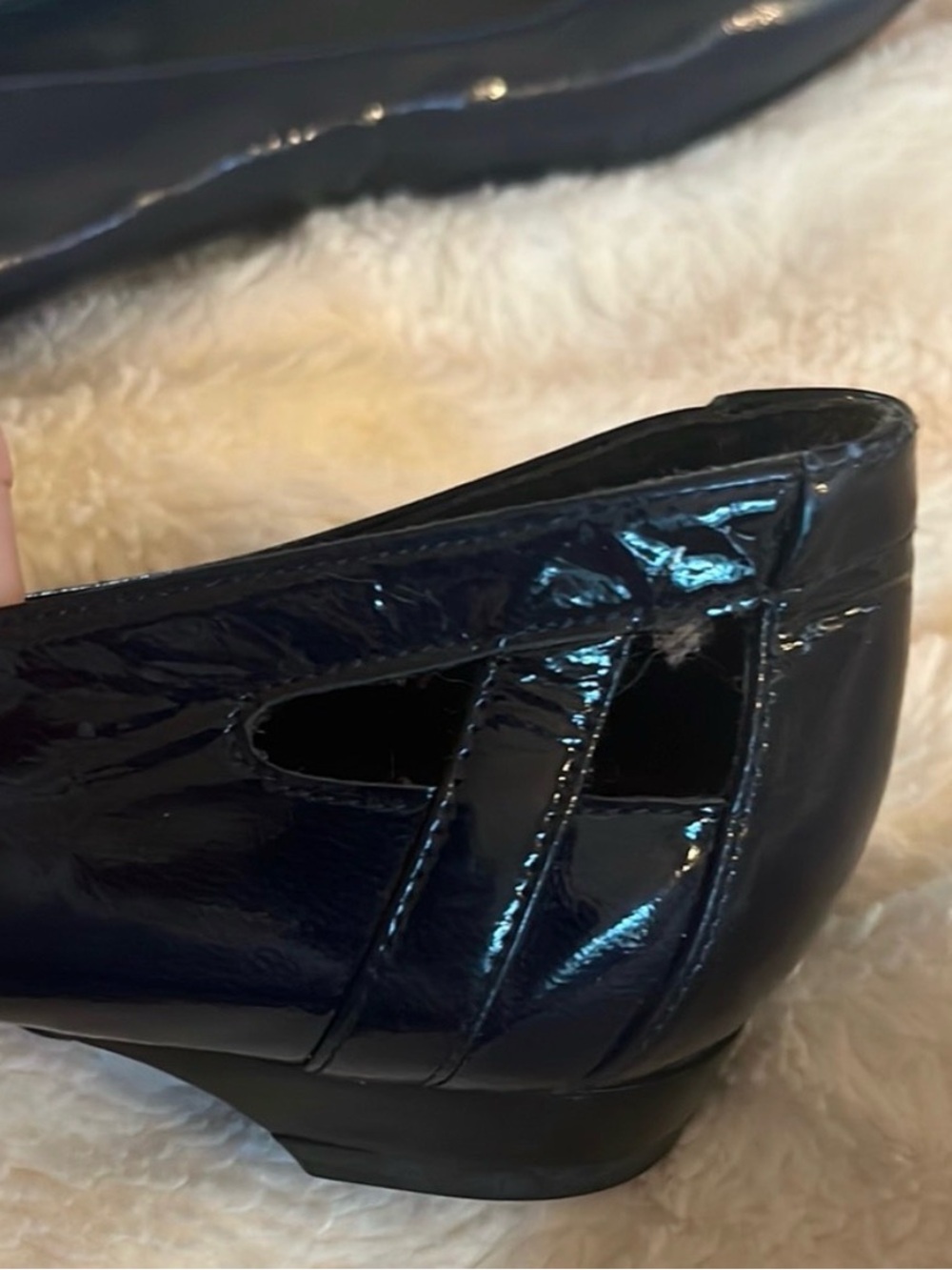 Stuart Weitzman Patent Leather Navy Blue Ballet Flats - Picture 7 of 7